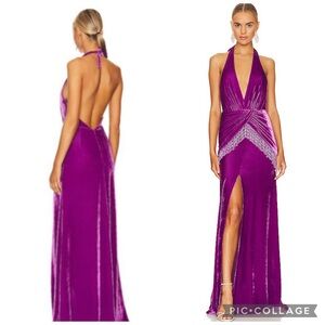 PatBO Purple Velvet Maxi Dress